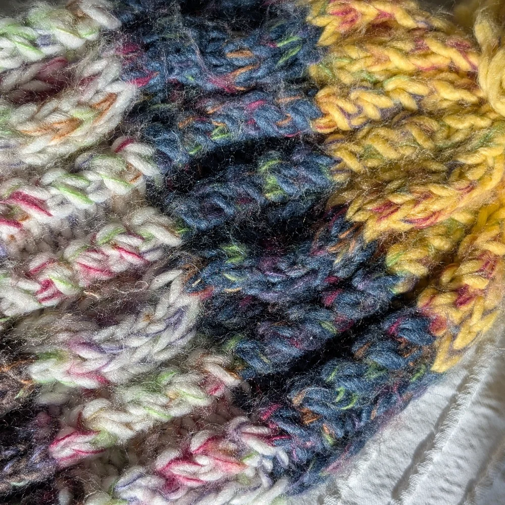Multicolor Knit Pom-Pom Beanie - Picture 4 of 5